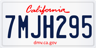 CA license plate 7MJH295