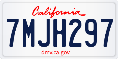 CA license plate 7MJH297
