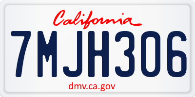 CA license plate 7MJH306