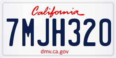 CA license plate 7MJH320