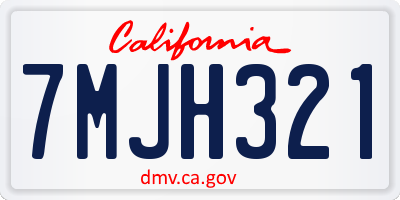 CA license plate 7MJH321