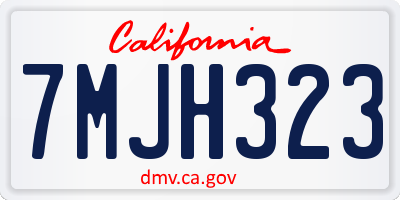 CA license plate 7MJH323
