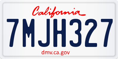 CA license plate 7MJH327