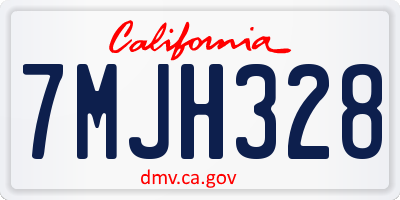 CA license plate 7MJH328