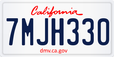 CA license plate 7MJH330