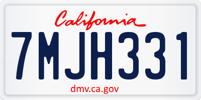 CA license plate 7MJH331