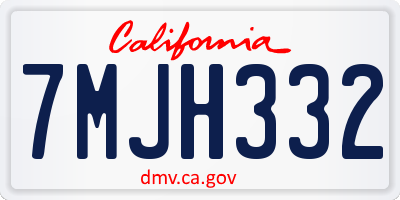 CA license plate 7MJH332