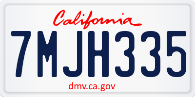 CA license plate 7MJH335