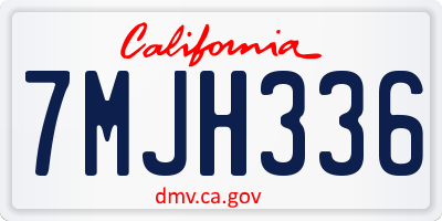 CA license plate 7MJH336