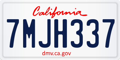 CA license plate 7MJH337