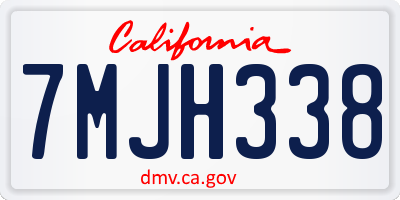 CA license plate 7MJH338