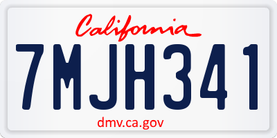 CA license plate 7MJH341
