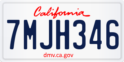 CA license plate 7MJH346