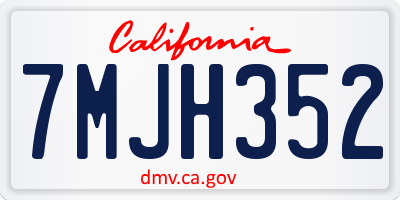 CA license plate 7MJH352