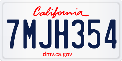 CA license plate 7MJH354