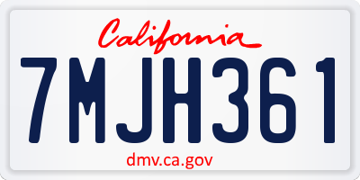 CA license plate 7MJH361
