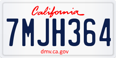 CA license plate 7MJH364