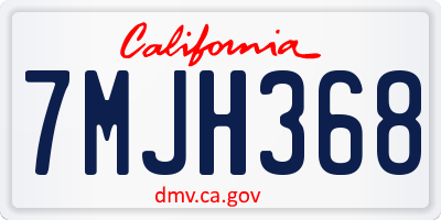CA license plate 7MJH368