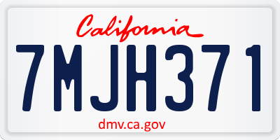 CA license plate 7MJH371