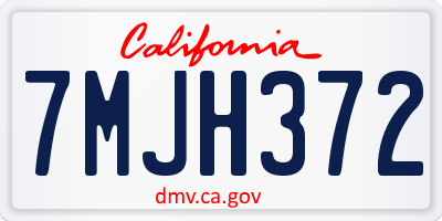 CA license plate 7MJH372