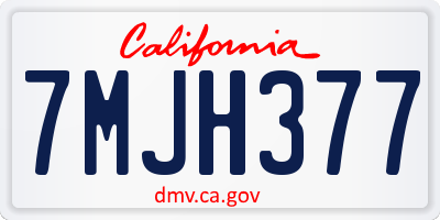 CA license plate 7MJH377
