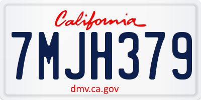 CA license plate 7MJH379