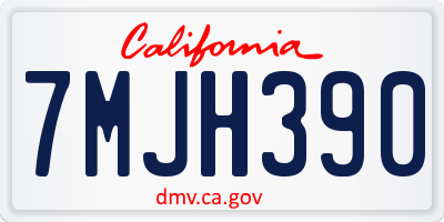 CA license plate 7MJH390