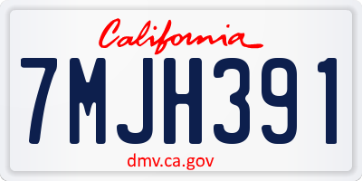 CA license plate 7MJH391