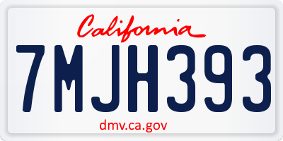 CA license plate 7MJH393