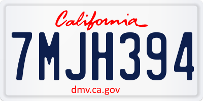 CA license plate 7MJH394