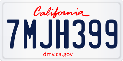 CA license plate 7MJH399