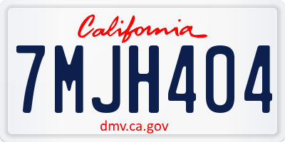 CA license plate 7MJH404