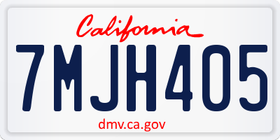CA license plate 7MJH405