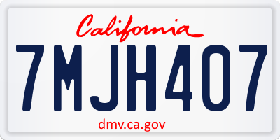 CA license plate 7MJH407