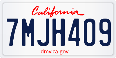 CA license plate 7MJH409