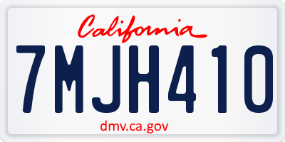 CA license plate 7MJH410