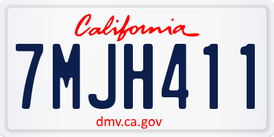 CA license plate 7MJH411