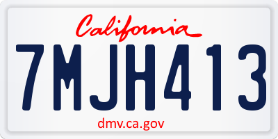 CA license plate 7MJH413