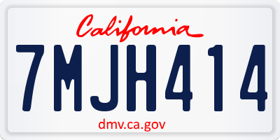 CA license plate 7MJH414