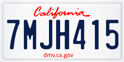 CA license plate 7MJH415
