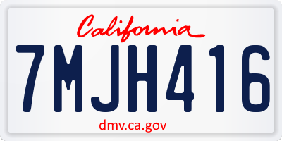 CA license plate 7MJH416