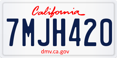 CA license plate 7MJH420