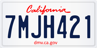 CA license plate 7MJH421
