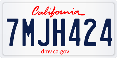 CA license plate 7MJH424