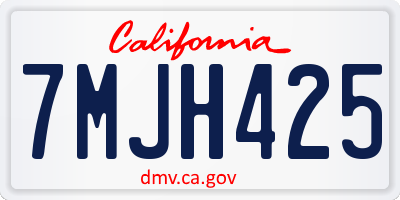 CA license plate 7MJH425