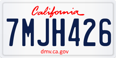 CA license plate 7MJH426