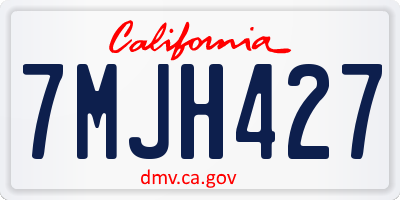 CA license plate 7MJH427