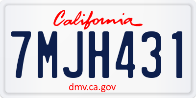 CA license plate 7MJH431