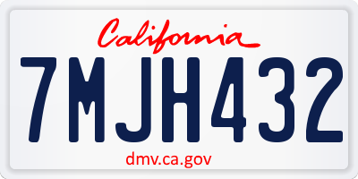 CA license plate 7MJH432