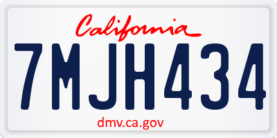 CA license plate 7MJH434